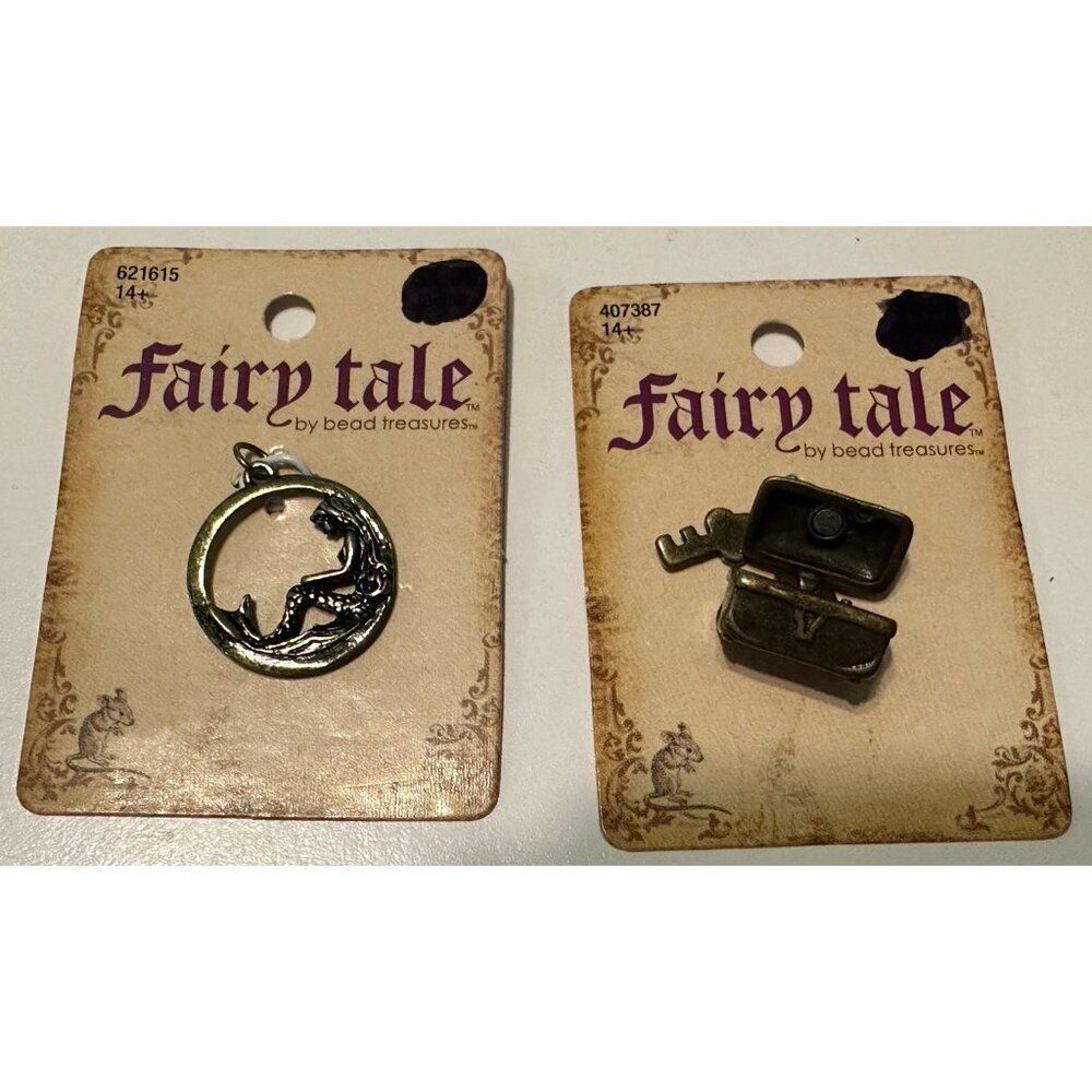 Lot Of Two Fairy Tale Charms by Bead Treasures Mermaid Treasure Chest  Jewelry